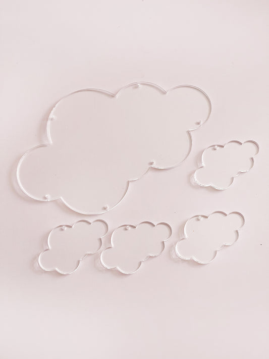 Plaques Nuages Naissance (par lot) 20x12,5cm