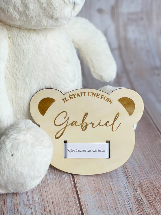 Carte Porte Bracelet de naissance Ourson