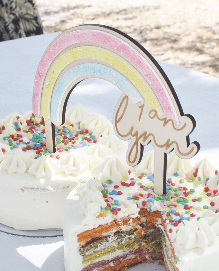 Cake topper Rainbow Pastel