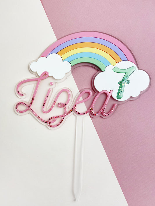 Cake topper Arc en ciel