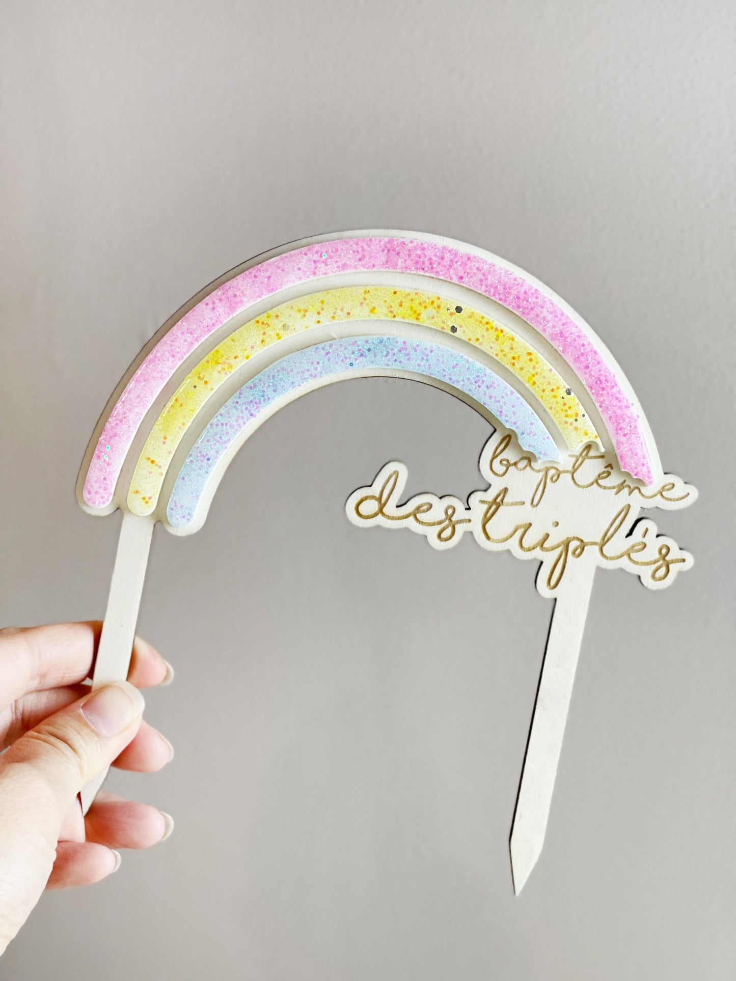 Cake topper Rainbow Pastel