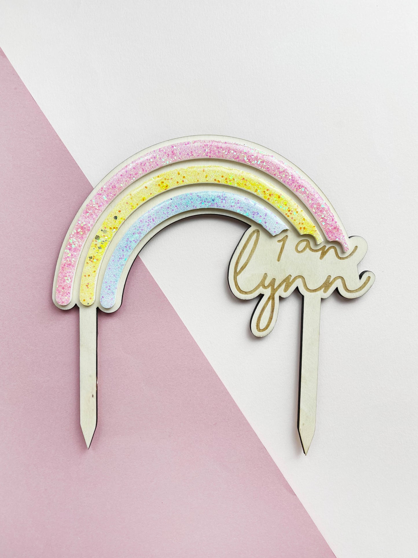 Cake topper Rainbow Pastel