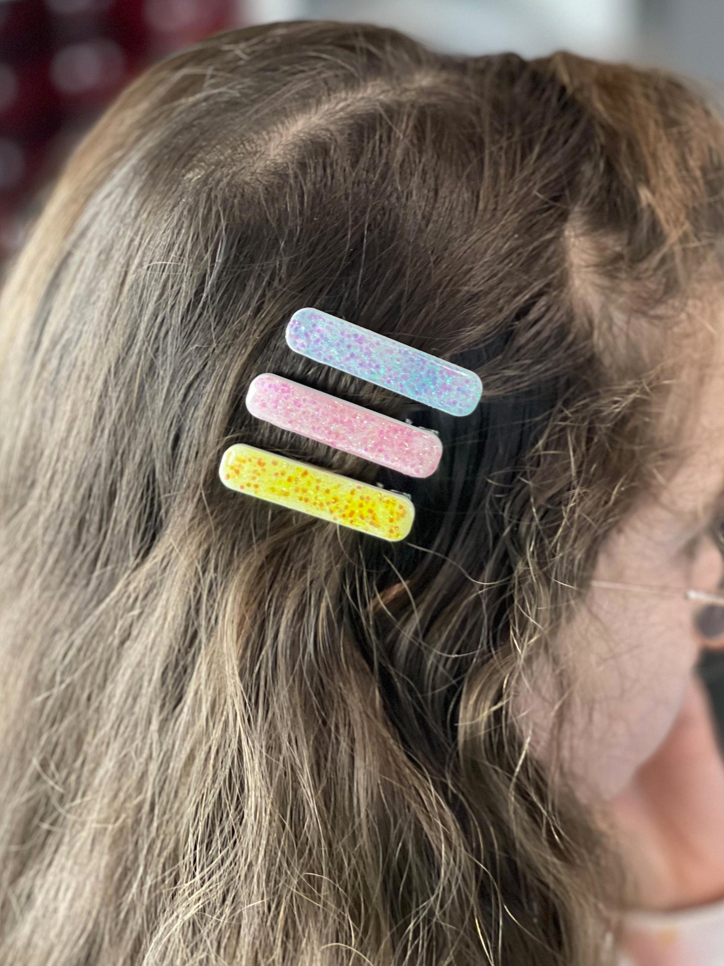 Barrette Glitter Miaou Pastel