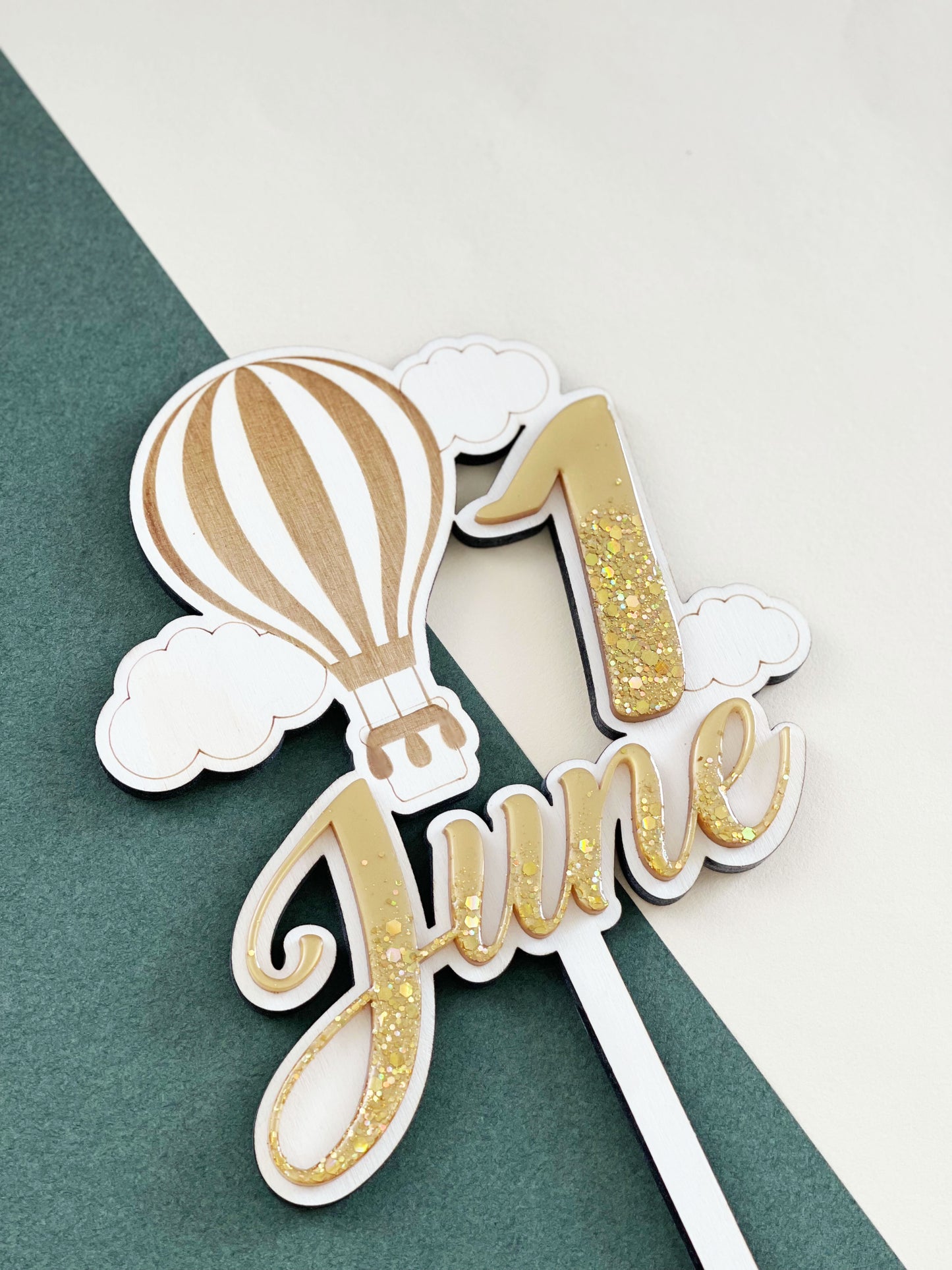 Cake topper Montgolfière