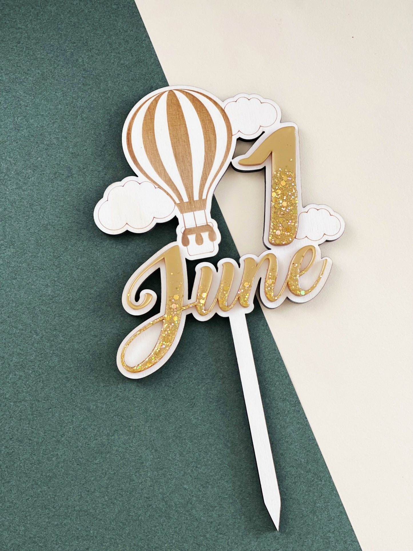 Cake topper Montgolfière