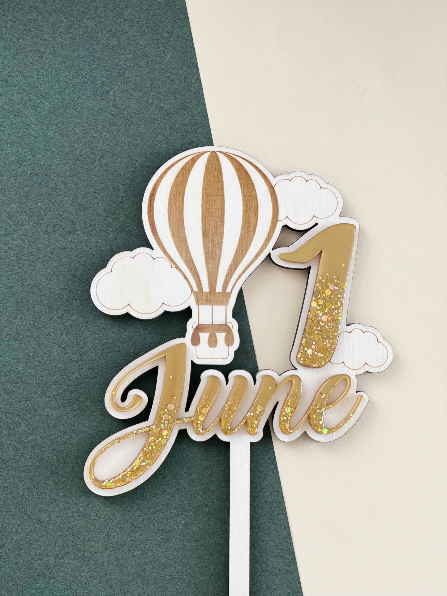 Cake topper Montgolfière