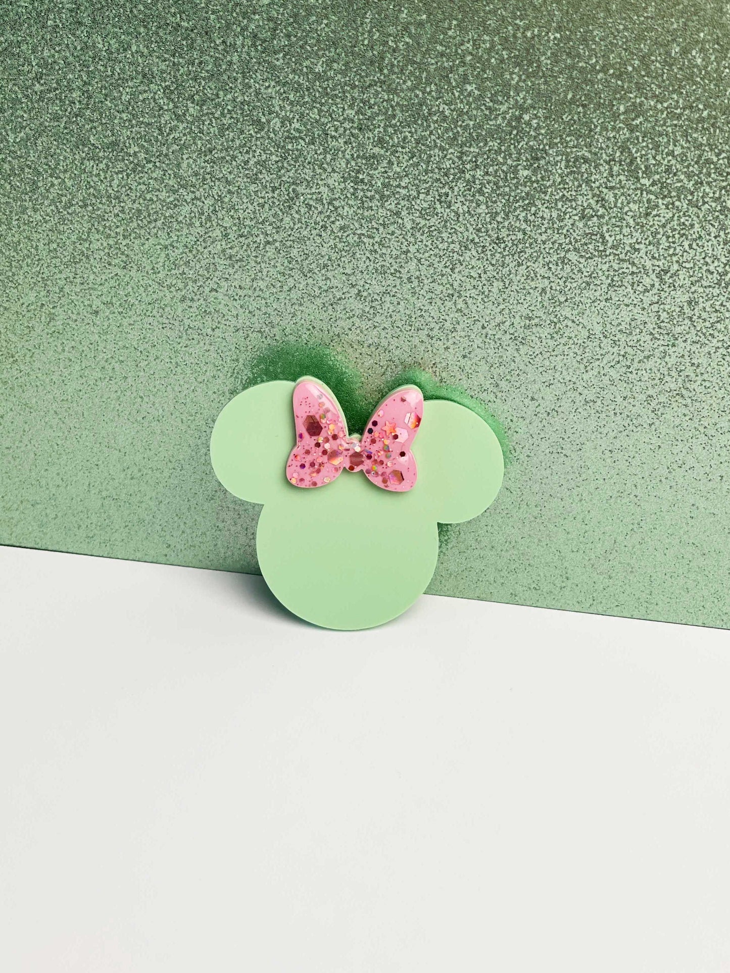 Barrette Tête Glitter Mimi Mint noeud Rose